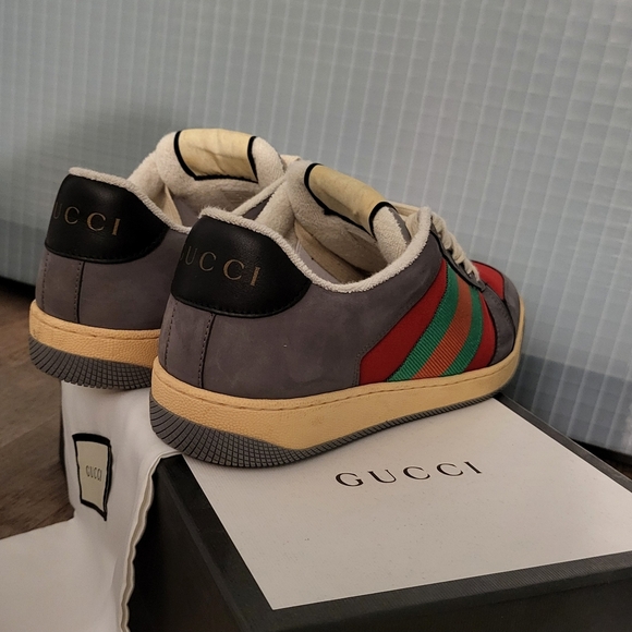 Gucci Men's Gray and Red Sneakers - Picture 7 of 15